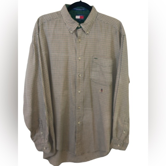 Tommy Hilfiger Gingham Print Button Down Long Sleeve Shirt Size Large - Picture 4 of 13